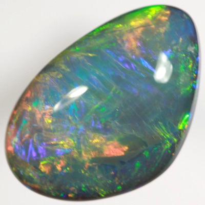 SOLID BLACK OPAL Bright gemmy rolling flashes over a high dome SEE VIDEO